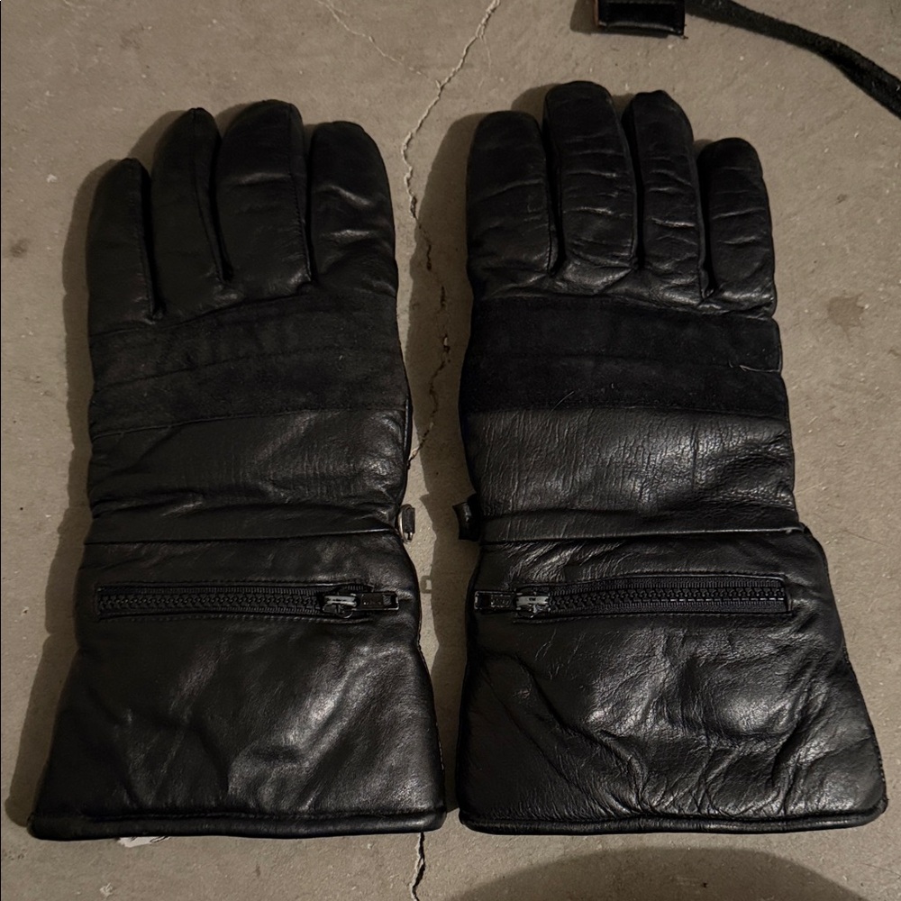 Black Leather Men's Gloves